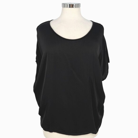 Michael Stars Contrast Dolman Sleeve Short Sleeve Tee Black Size Large - Picture 2 of 9